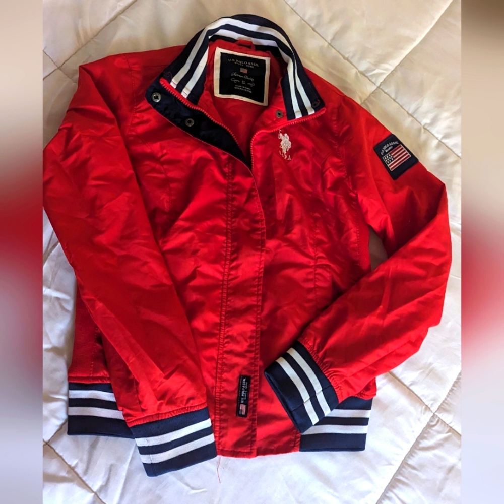 US polo red windbreaker small jacket